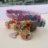 Floral Reflective Pet Harness Set