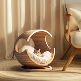 Solid Wood Semi-Enclosed Pet Bed