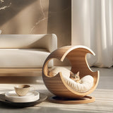 Solid Wood Semi-Enclosed Pet Bed