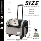 Pet Trolley Rolling Luggage Carrier – 4-Wheel Travel Stroller