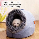 Enclosed Plush Pet House Bed