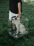 Transparent Pet Trolley Travel Carrier – Rolling Suitcase Cart