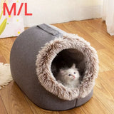 Enclosed Plush Pet House Bed