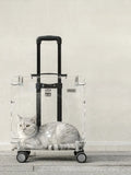 Transparent Pet Trolley Travel Carrier – Rolling Suitcase Cart