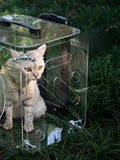 Transparent Pet Trolley Travel Carrier – Rolling Suitcase Cart
