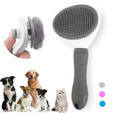 Self-Cleaning Pet Hair Remover Brush – Easy Press Grooming Comb