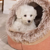 Enclosed Plush Pet House Bed