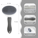 Self-Cleaning Pet Hair Remover Brush – Easy Press Grooming Comb