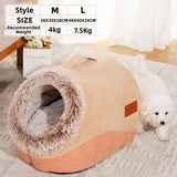 Enclosed Plush Pet House Bed