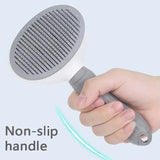 Self-Cleaning Pet Hair Remover Brush – Easy Press Grooming Comb