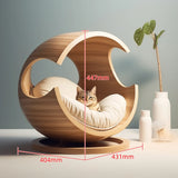 Solid Wood Semi-Enclosed Pet Bed