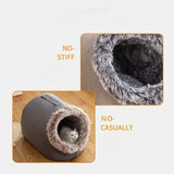 Enclosed Plush Pet House Bed
