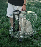 Transparent Pet Trolley Travel Carrier – Rolling Suitcase Cart